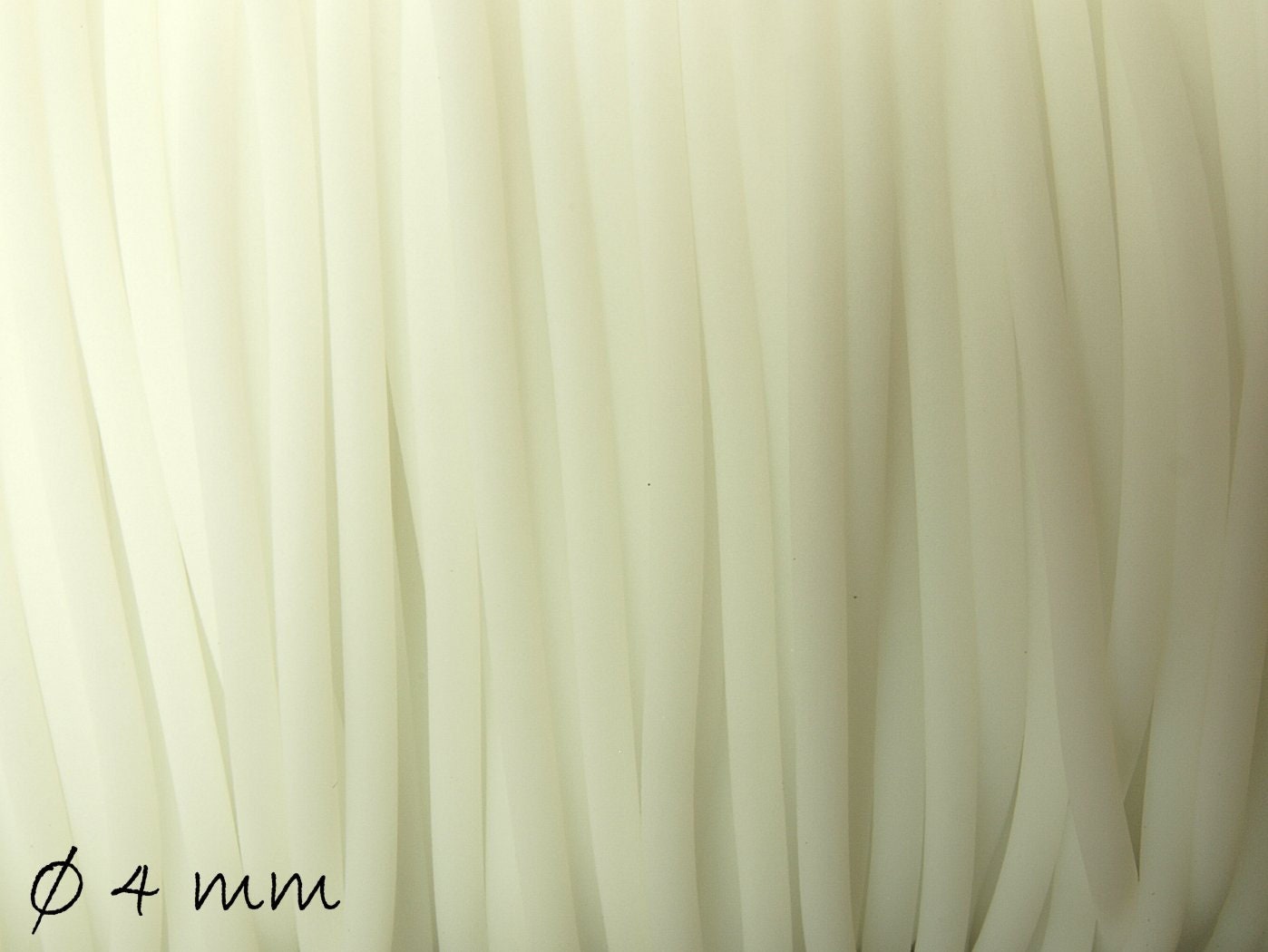 0,58EUR/m - 5 m PVC-Band, weiß, 4 mm, hohl