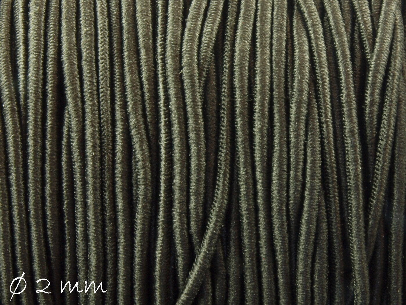 0,36EUR/m - 5 m elastische Nylon-Schnur Ø 2 mm, schwarz
