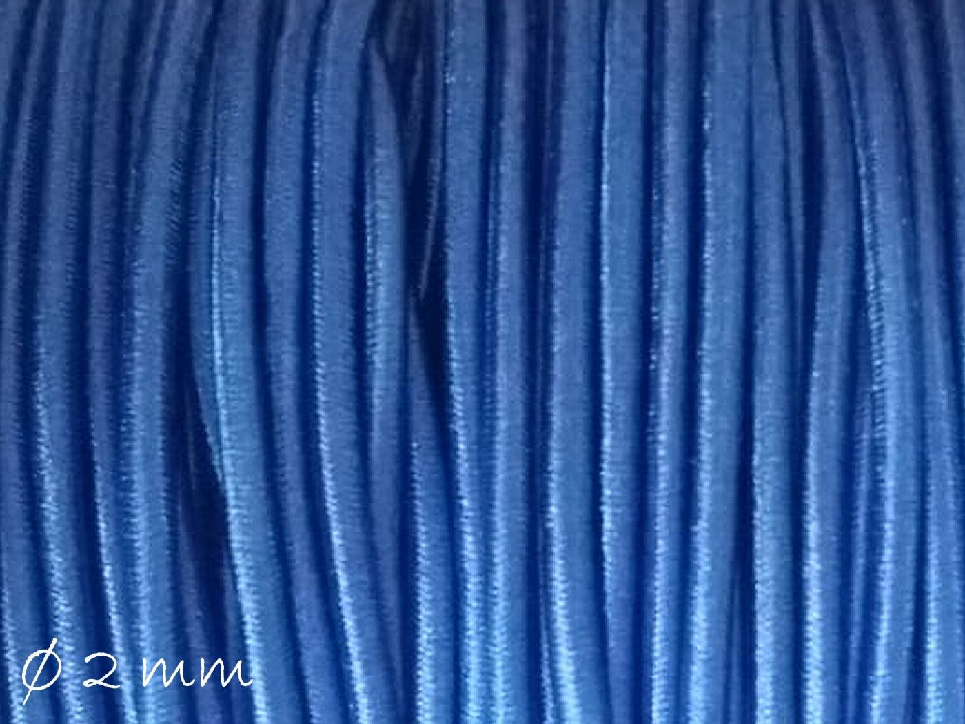 0,36EUR/m - 5 m elastische Nylon-Schnur Ø 2 mm, blau