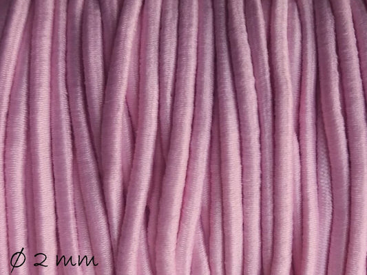 0,36EUR/m - 5 m elastische Nylon-Schnur Ø 2 mm, rosa