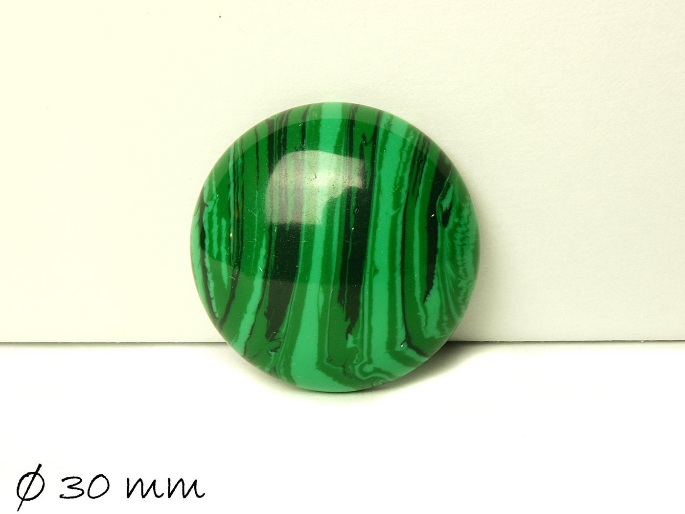 1 Stück Cabochon, Synth. Türkis (Malachit), Ø 30 mm