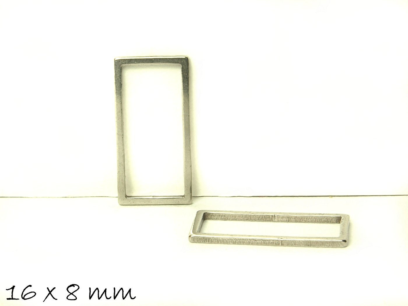 2 Stück Verbinder Gussform für Ice Resin in silber aus Edelstahl, 16 x 8 mm, Giessharz Harz Form