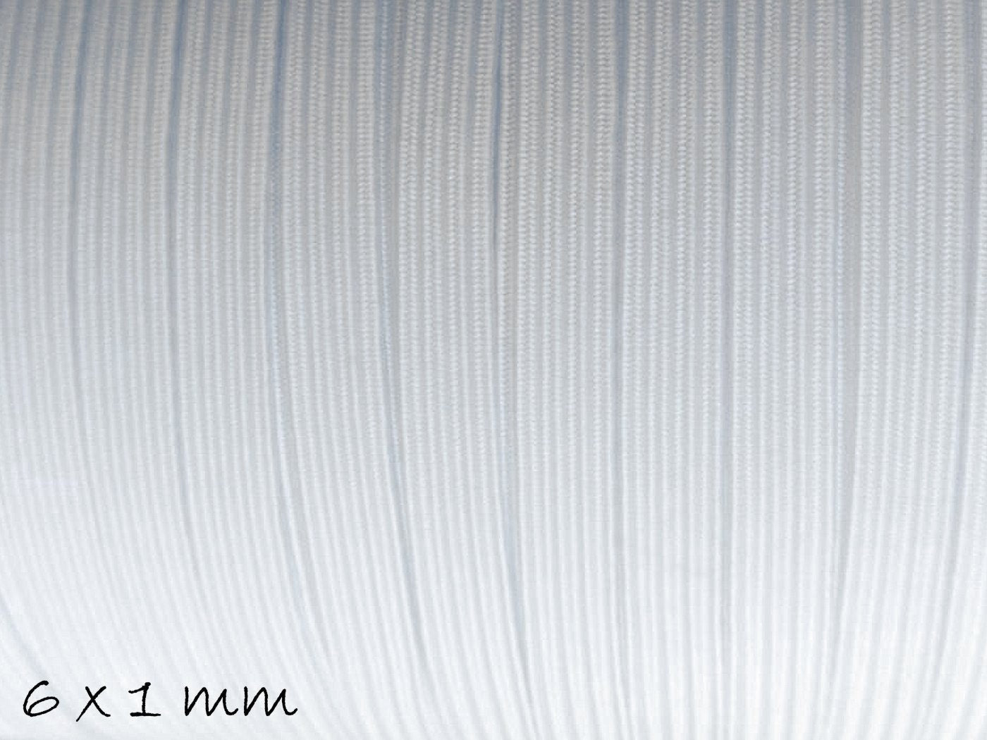 0,36EUR/m - 5 m Elastische Schnur, 6 mm breit, weiß