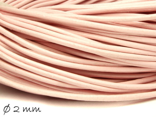 0,70EUR/m - 5 m Lederband, rosa, Ø 2 mm