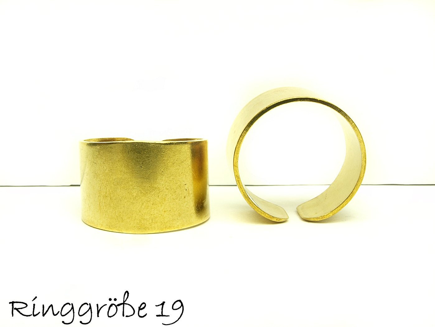 1 Stück Ring Rohling Messing zum Stempeln, Ringgröße 19