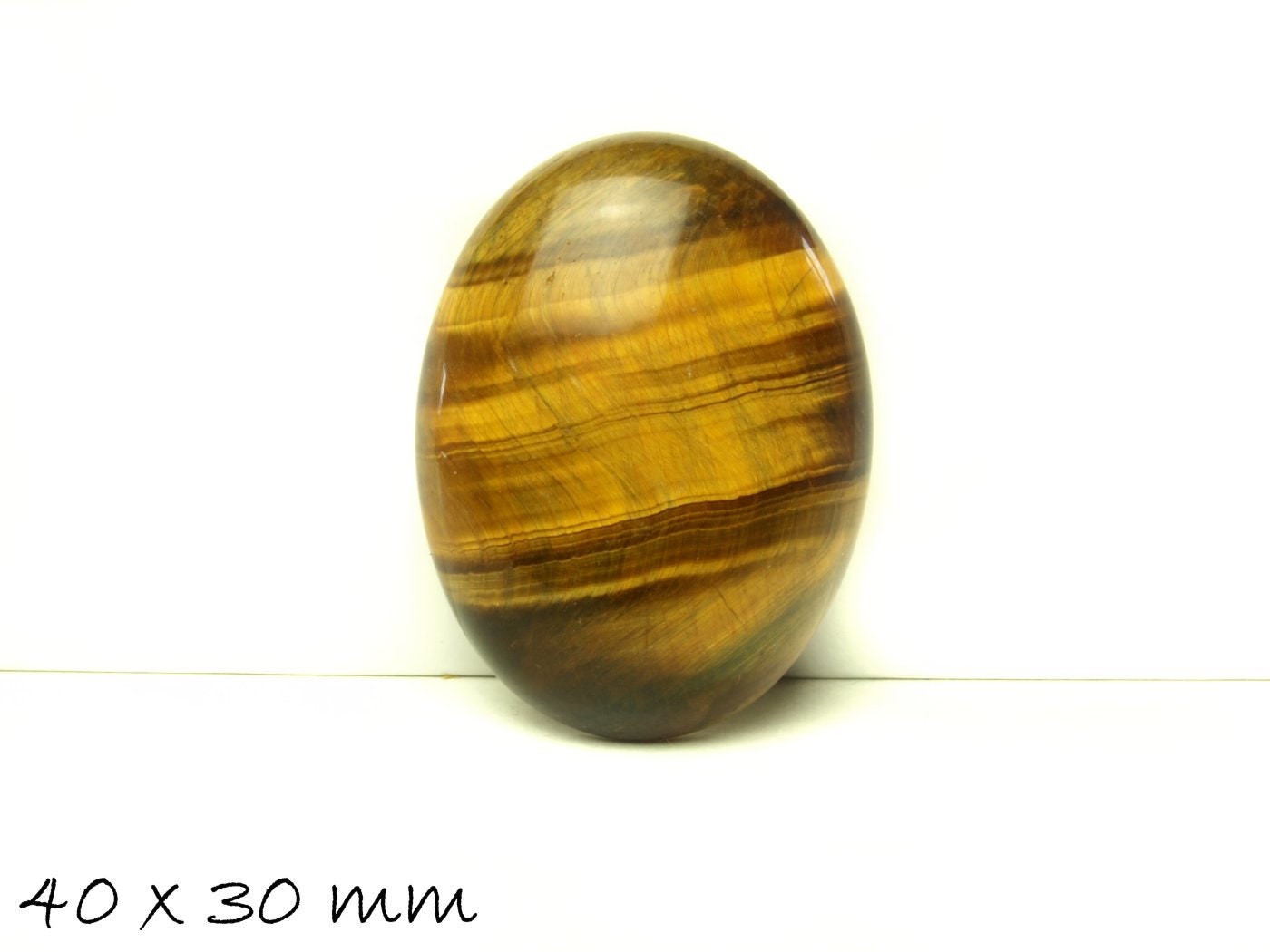 1 Stück ovaler Edelstein Cabochon, Tigerauge, 40 x 30 mm