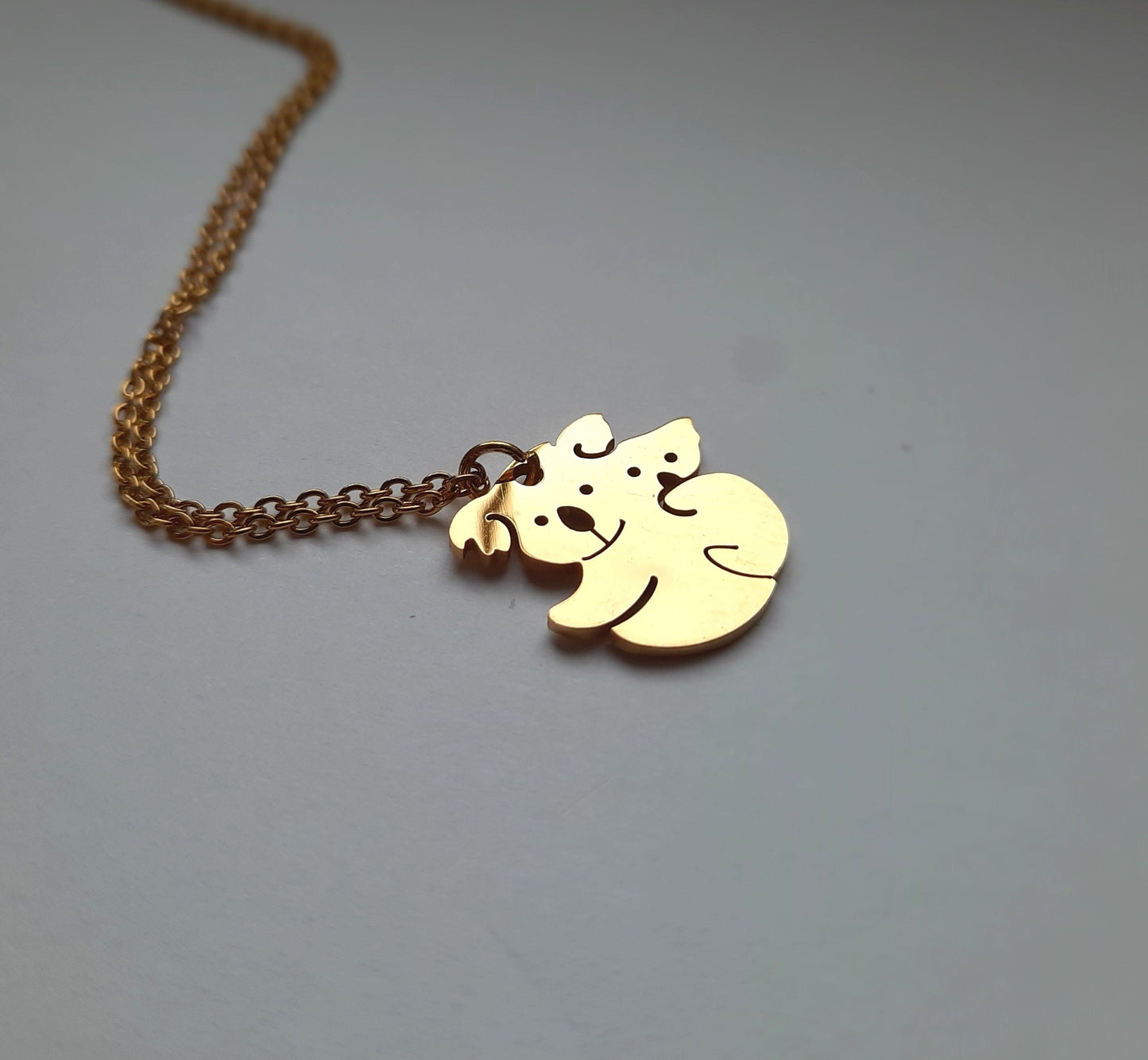Edelstahl Kette Koala Bär Mutter Kind Familie Liebe Anhänger Koalabär Farbe nach Wahl golden silbern