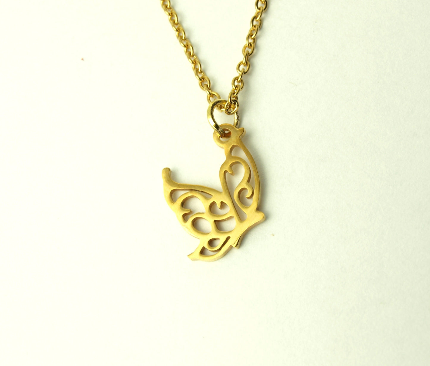 Kette Schmetterling Edelstahl Anhänger golden Butterfly