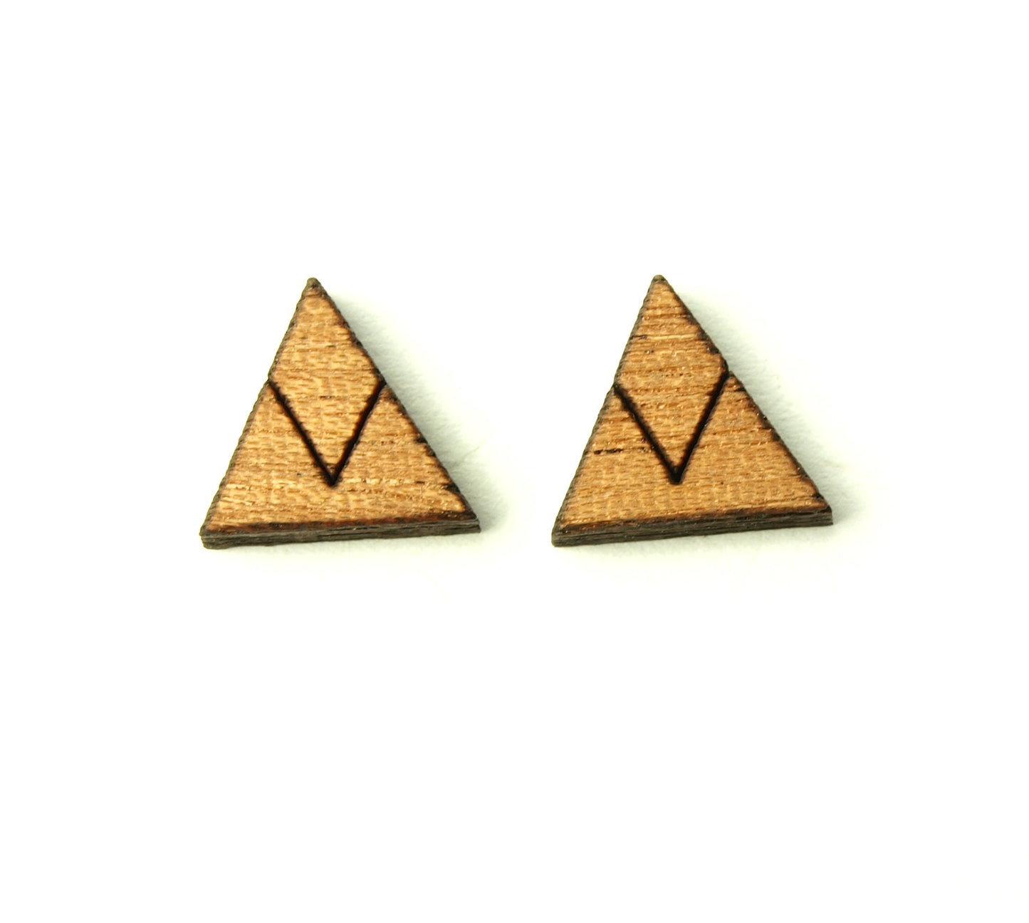 Ohrstecker nach Wahl Dreieck Berge Landschaft Schnee Holz Ohrringe Stecker