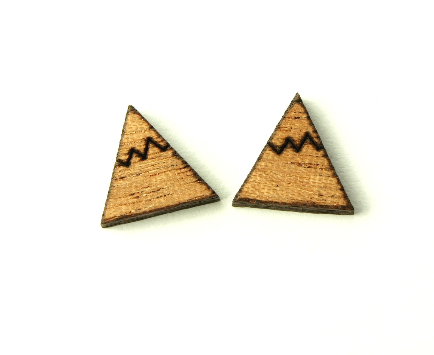 Ohrstecker nach Wahl Dreieck Berge Landschaft Schnee Holz Ohrringe Stecker