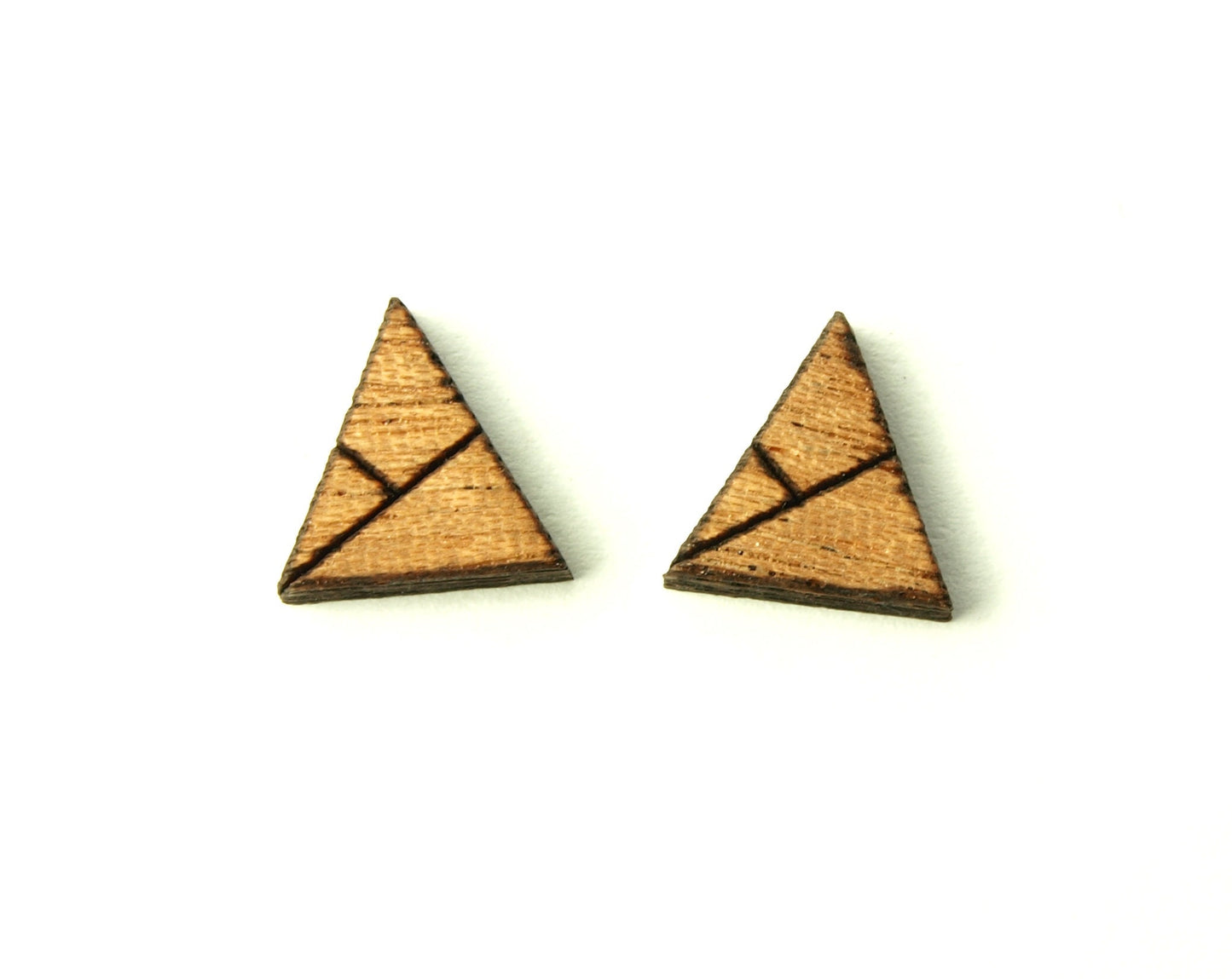 Ohrstecker nach Wahl Dreieck Berge Landschaft Schnee Holz Ohrringe Stecker