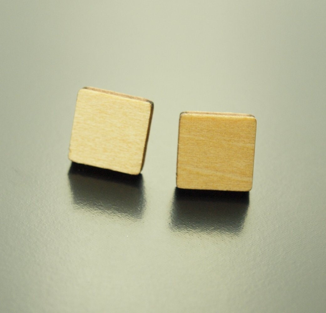 Ohrstecker nach Wahl Dreieck Viereck Sechseck Hexagon Scheibe Kreis rund Herz Liebe Tropfen oval Dreieck Holz Ohrringe