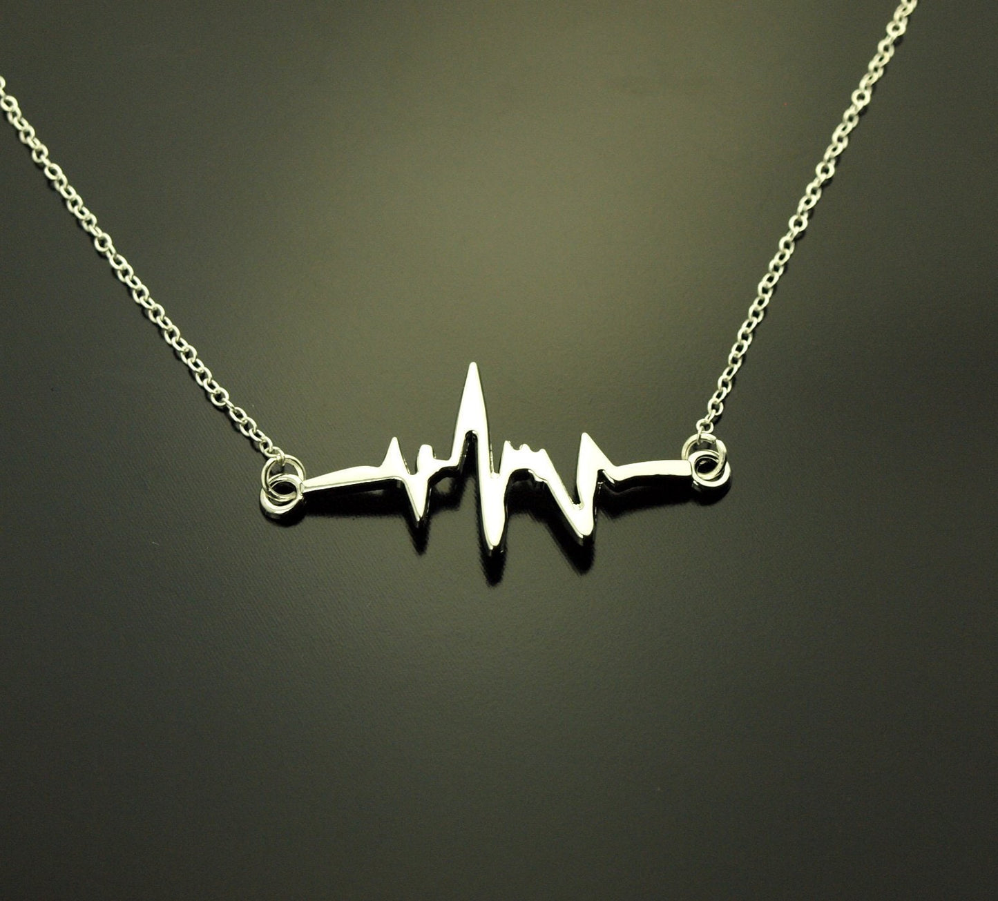 Kette Herzschlag Puls Anhänger silbern