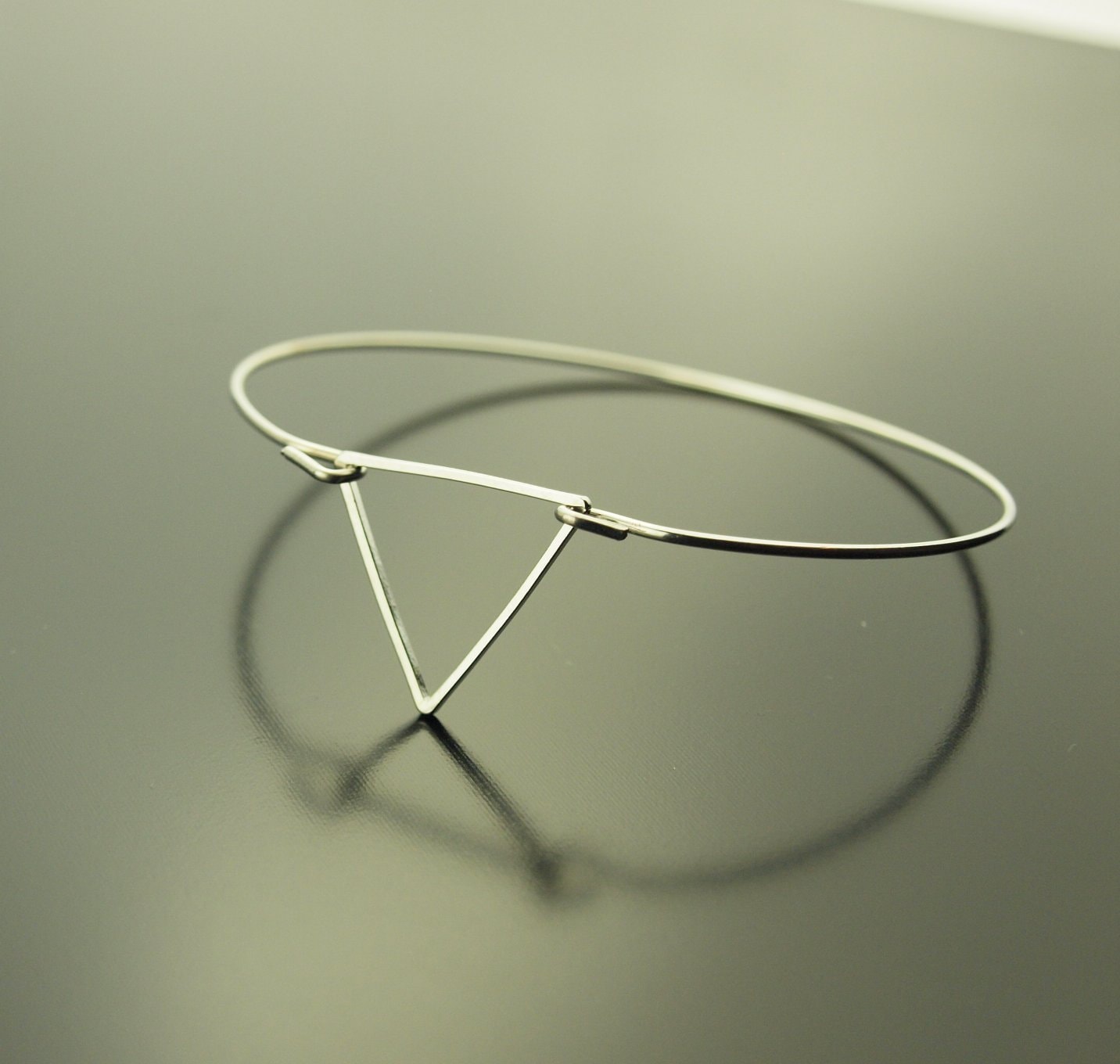 Armreifen nach Wahl Dreieck Viereck Tropfen Kreis rund geometrisch silbern Armband