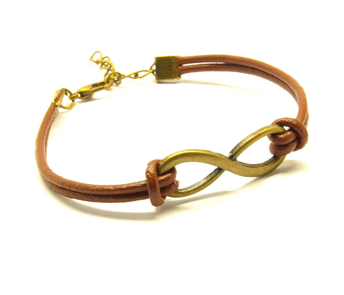 Leder Armband Infinity Unendlichkeit Armreif Farbe nach Wahl silbern bronze golden