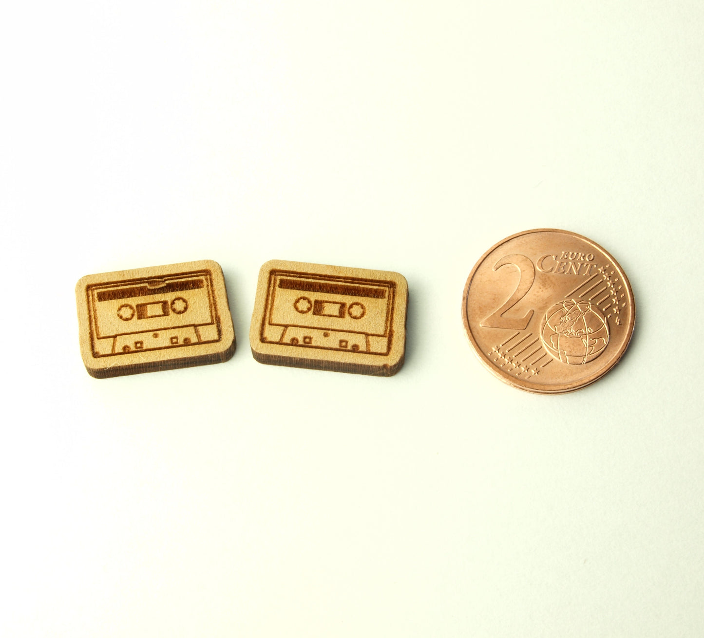 Ohrstecker Kassette Tape retro Vintage Holz Ohrringe Stecker