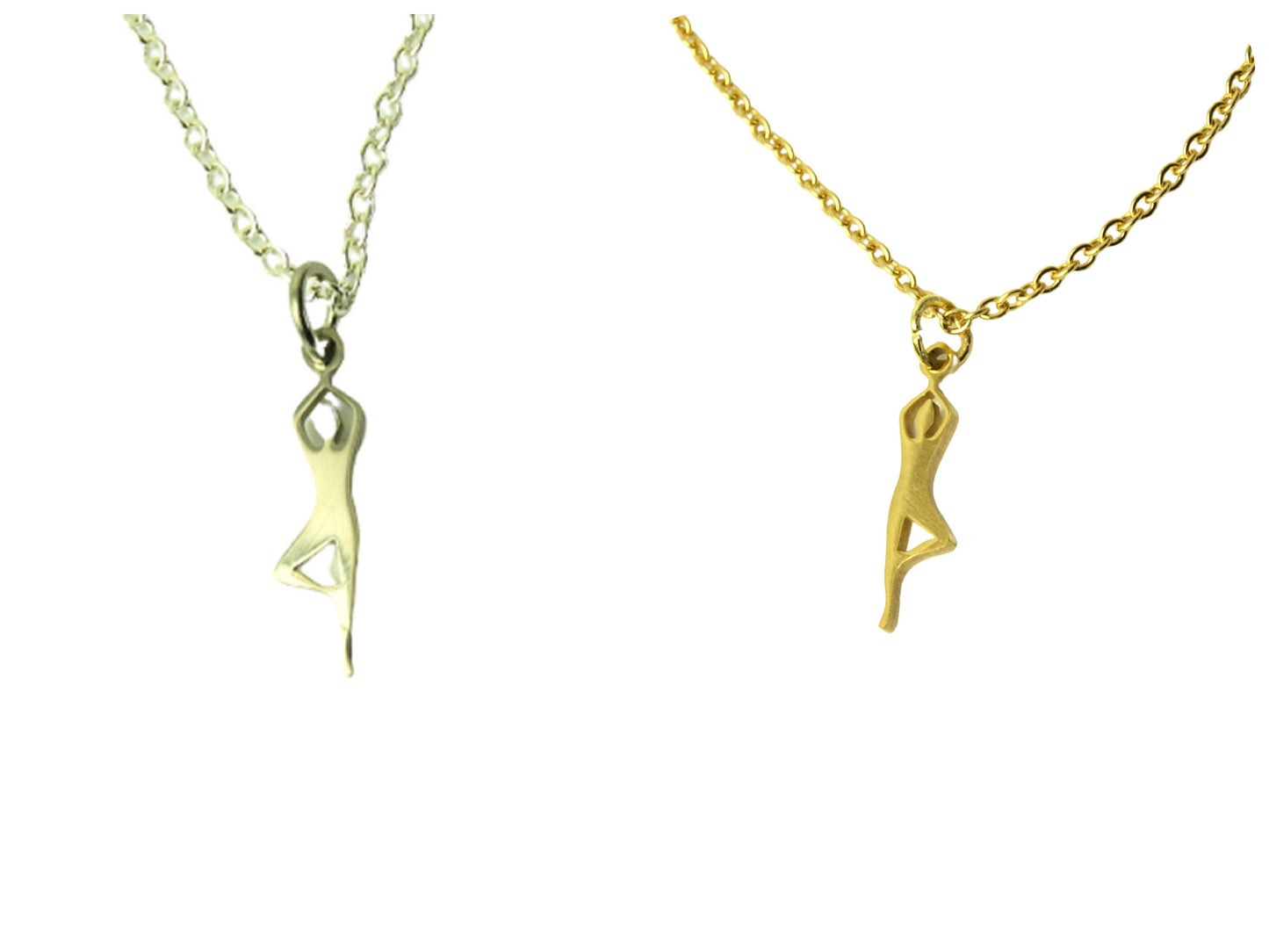 Kette Yoga Figur Turnen Sport Tanzen Anhänger Edelstahl Farbe nach Wahl silbern golden