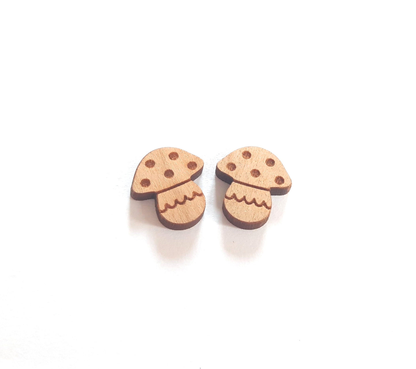 Ohrstecker Pilz Fliegenpilz Punkte Glück Glücksbringer Holz Ohrringe Stecker