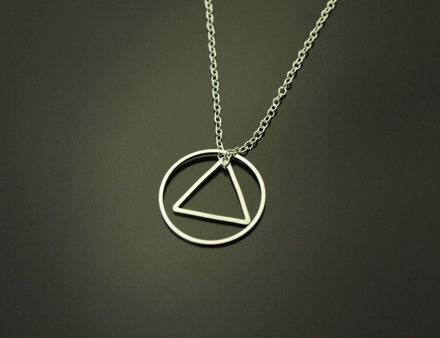 Kette nach Wahl Kreis rund Dreieck Viereck Hexagon Sechseck Anhänger silbern