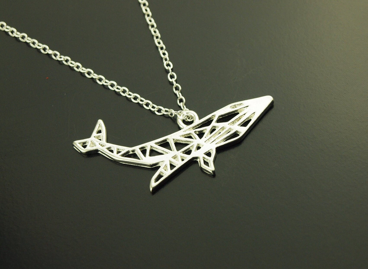 Kette Origami Wal Anhänger silbern Wasser Meer See Strand