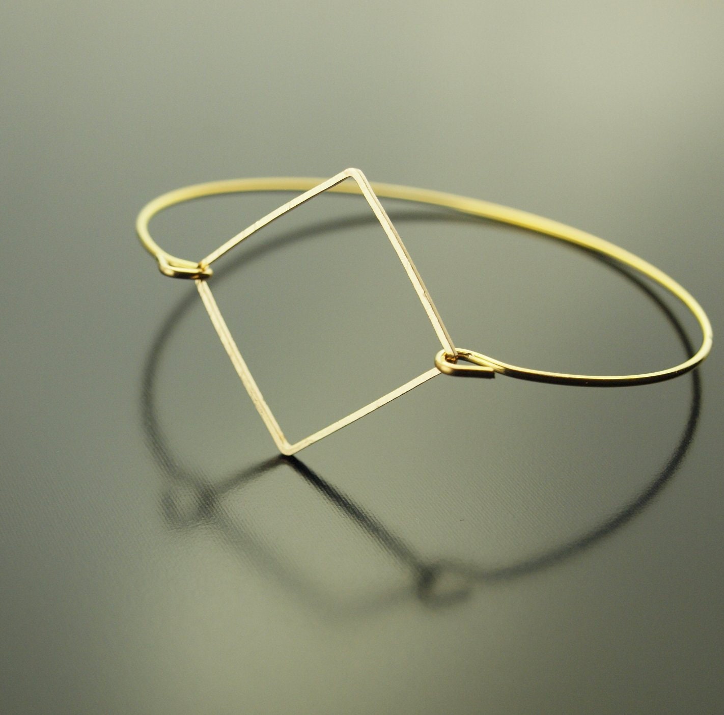 Armreifen nach Wahl Dreieck Viereck Tropfen Kreis rund geometrisch golden Armband