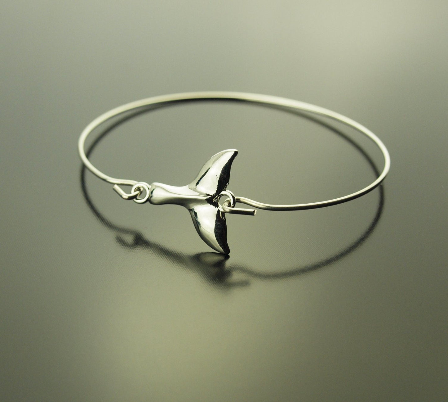 Armreifen Flosse Wal Meerjungfrau Schwanzflosse Fisch Wasser Meer See Strand silbern Armband