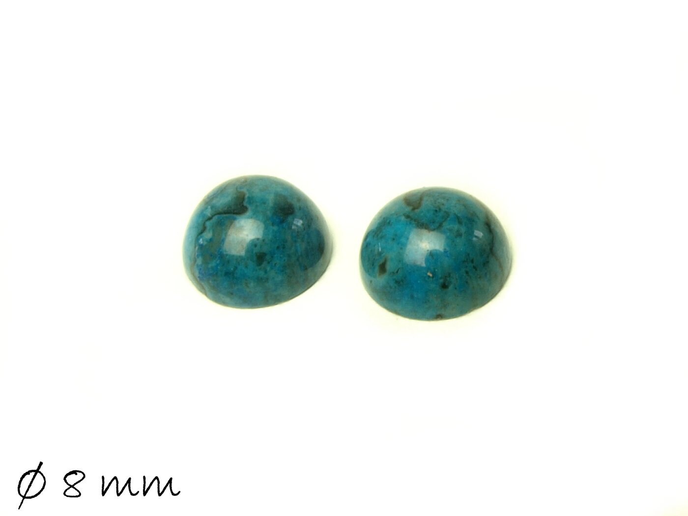 2 Stück Edelstein Cabochons, blauer Ripple Jasper, 8 mm