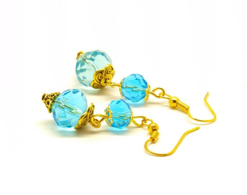 Ohrringe nach Wahl Glas Perle Blume Blüte bronze silbern golden vintage Schleife
