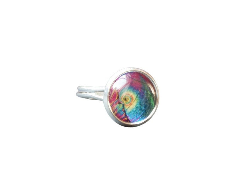 Ring nach Wahl Cabochon Glas bunt Muster farbig retro Mandala Schmetterling Blüten