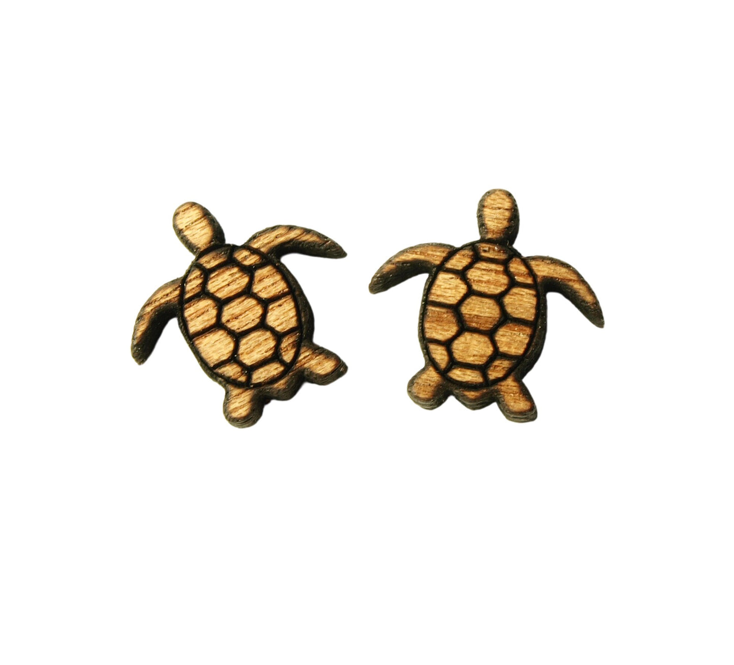 Ohrstecker Schildkröte Holz Ohrringe Meer Wasser Strand