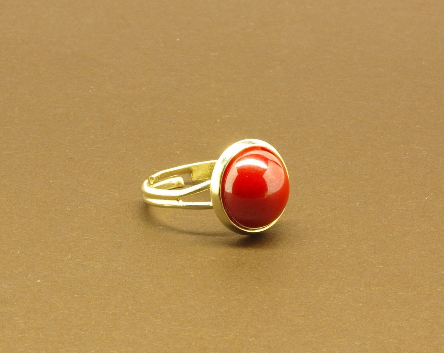 Ring Stein Cabochon vintage Resin Glas Polymer Clay Harz rot bronze silbern
