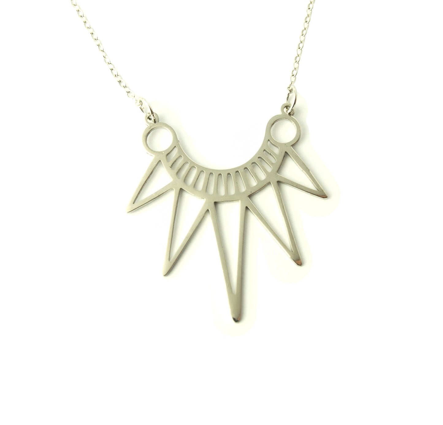 Kette Edelstahl Dreiecke Muster Anhänger geometrisch Gothic