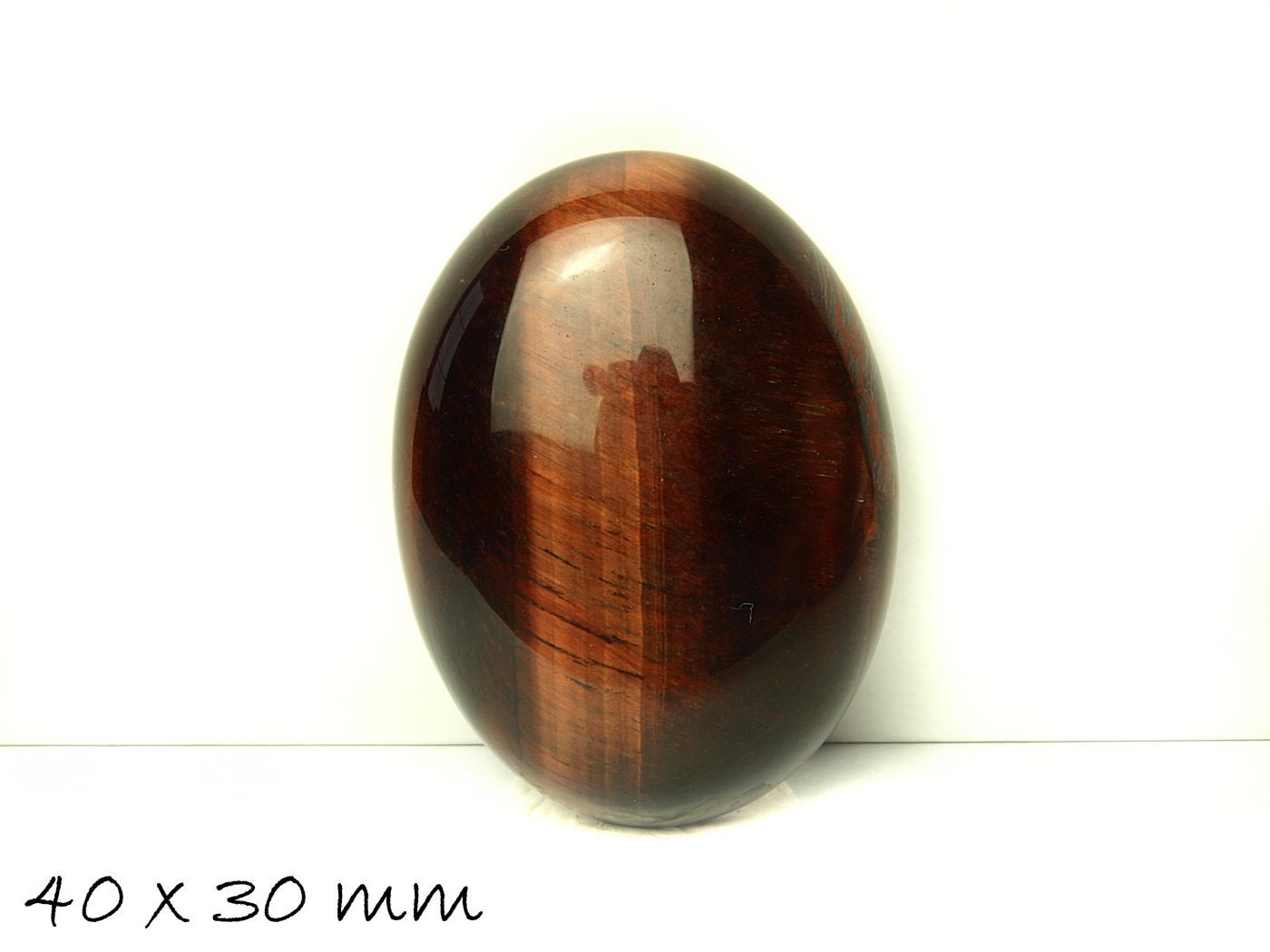 1 Stück ovaler Edelstein Cabochon, roter Tigerauge, 40 x 30 mm