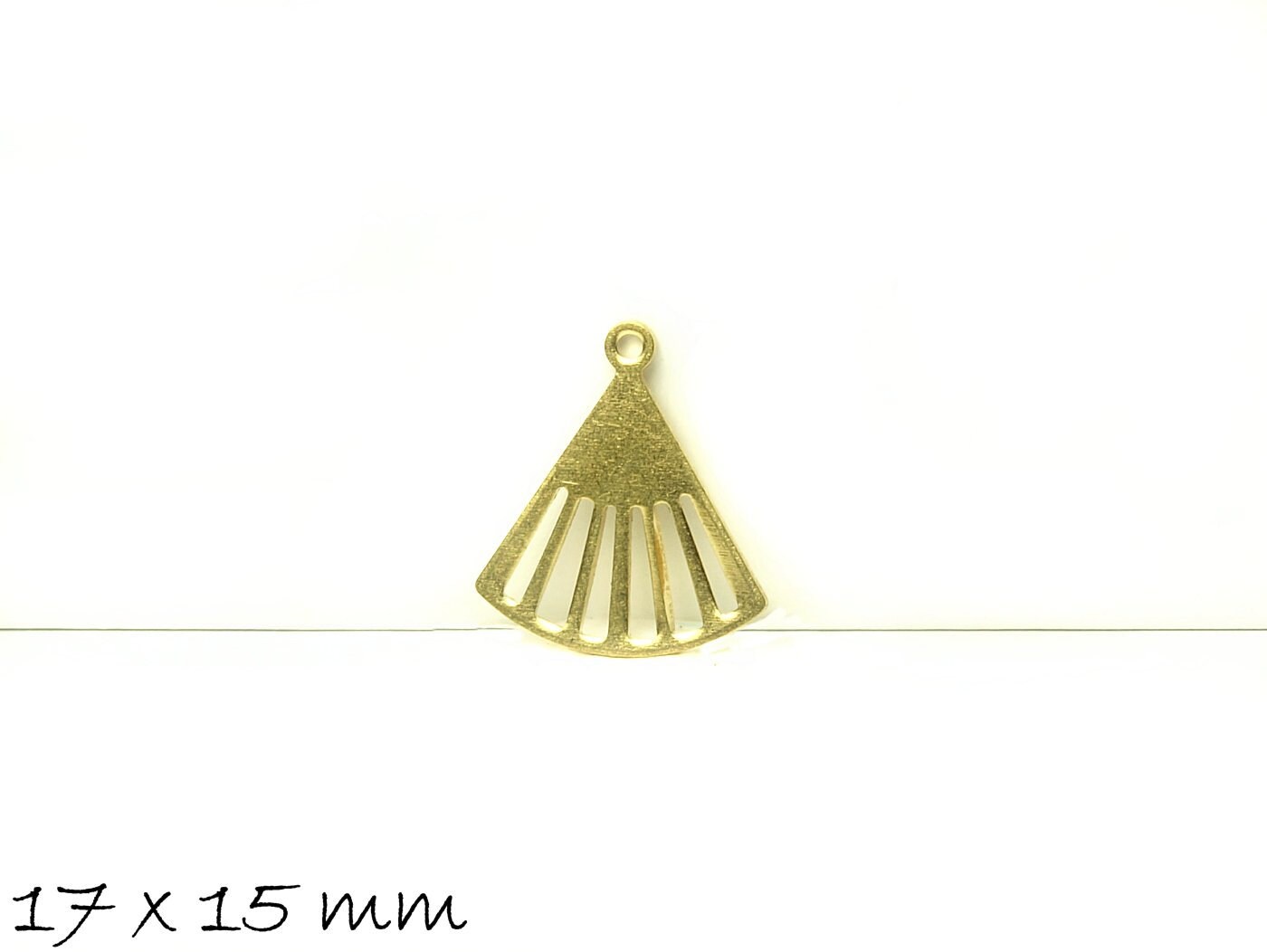 2 Stück Anhänger, Fächer, Quaste, gold, 17 x 15 mm