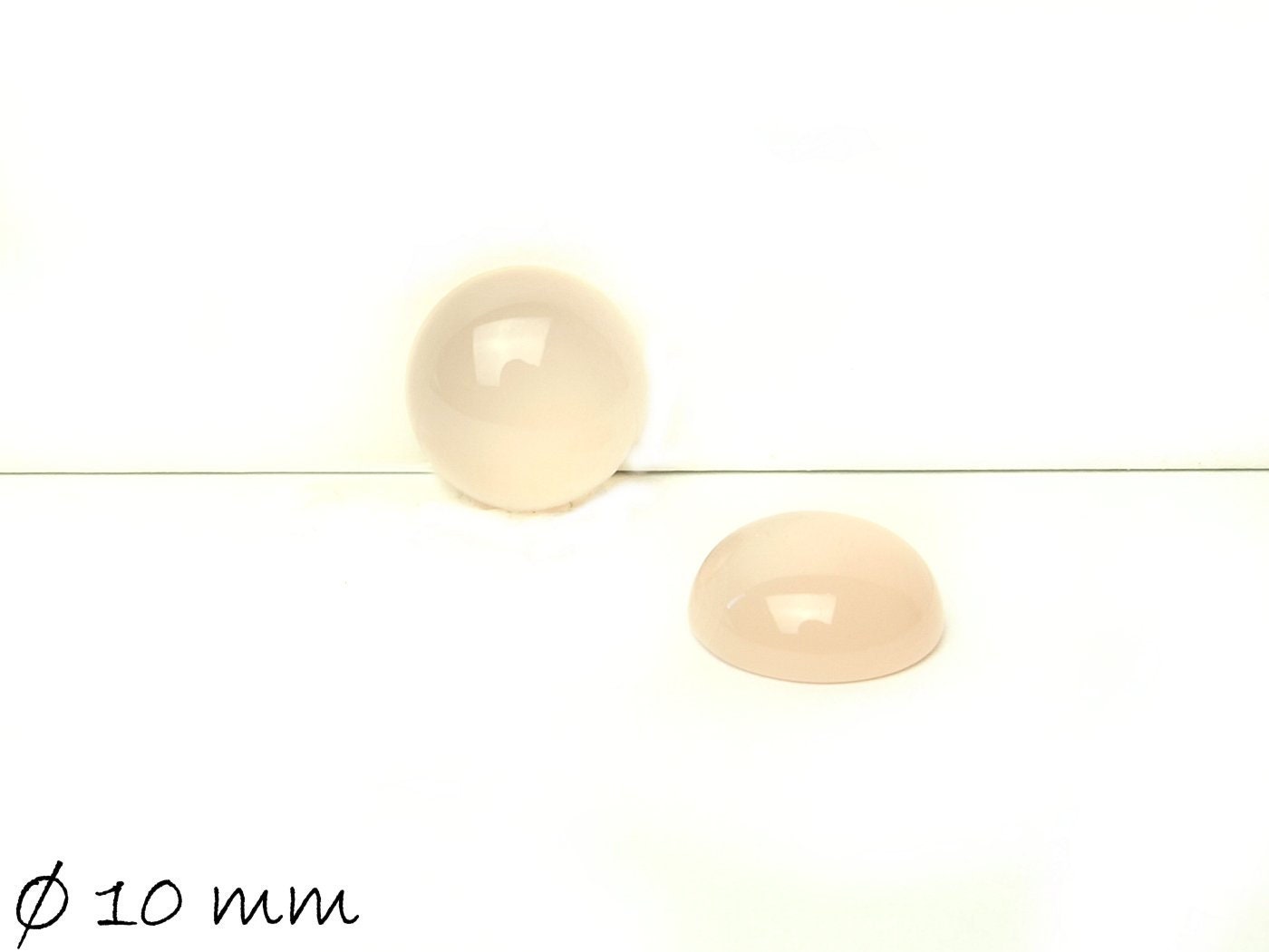 2 Stück Edelstein Cabochons, rosa Calcedon, 10 mm