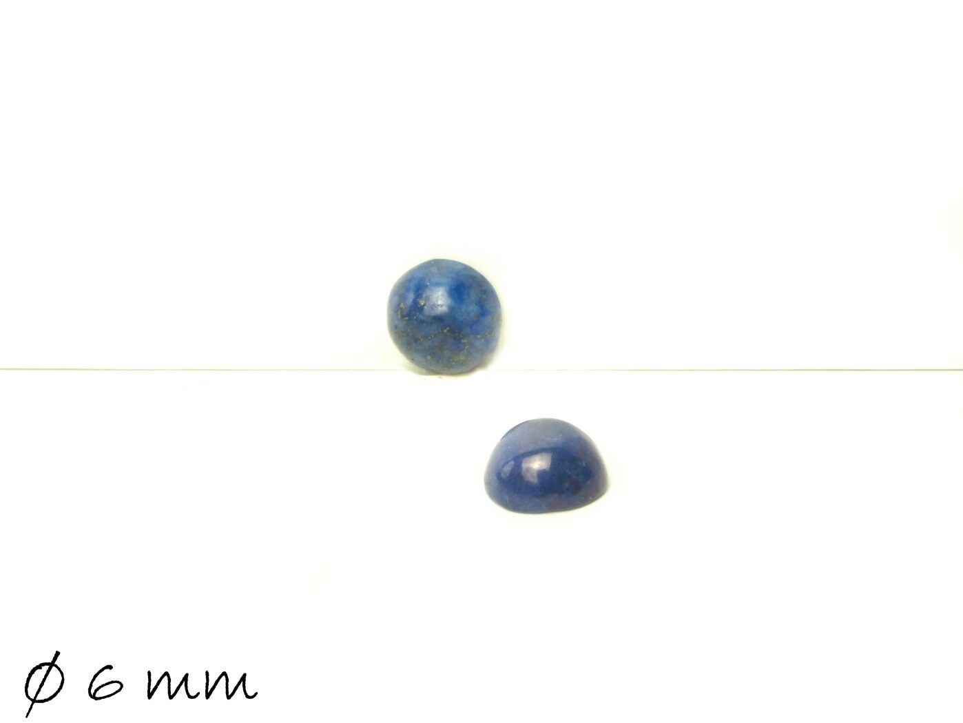 2 Stück Edelstein Cabochons, Lapis Lazuli , Ø 6 mm