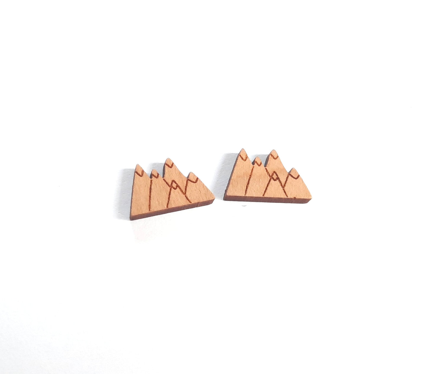 Ohrstecker Dreieck Berge Landschaft geometrisch Holz Ohrringe Stecker
