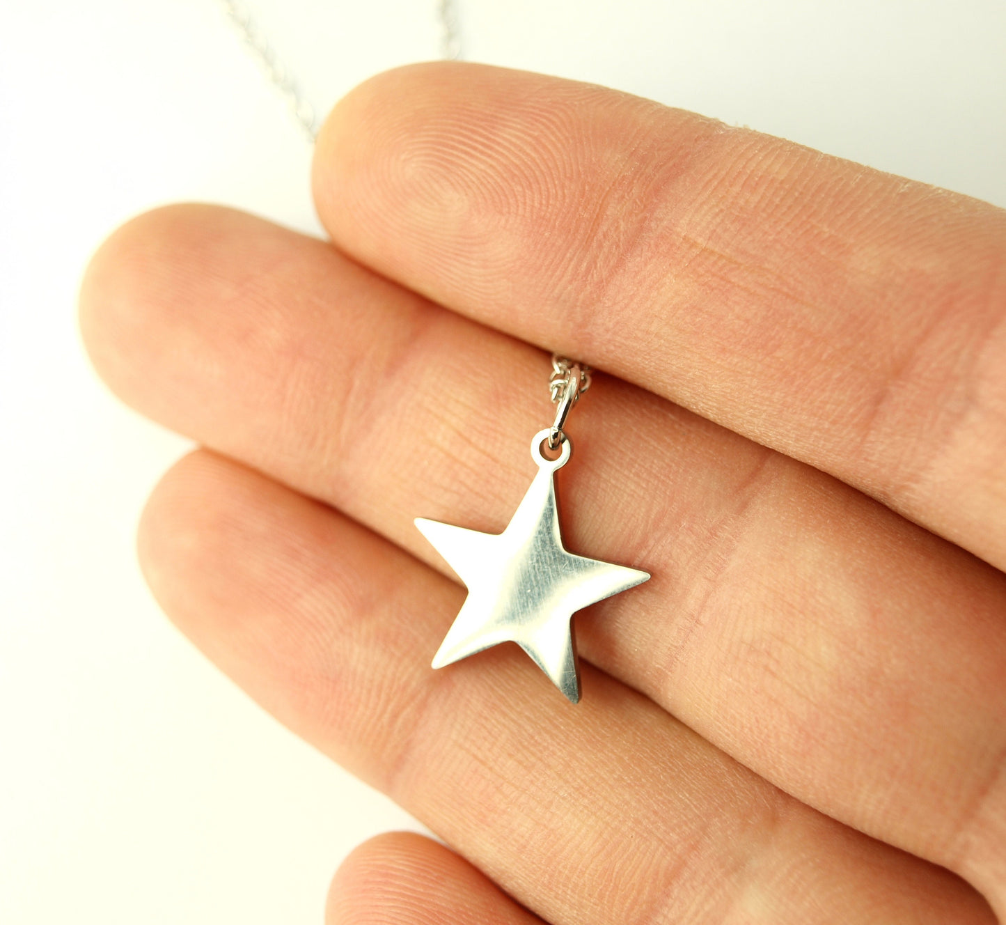Kette Stern Himmel Nacht Edelstahl Anhänger silbern
