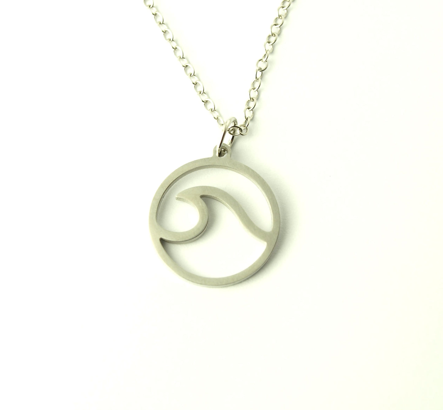 Kette Edelstahl Welle Kreis rund Wasser Anhänger