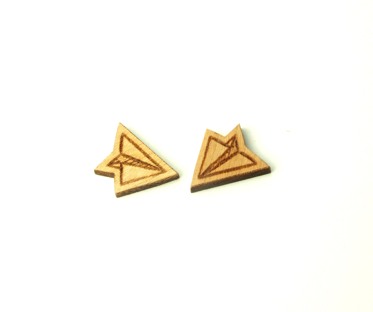 Ohrstecker Papierflieger Flugzeug Flieger Holz Ohrringe Stecker