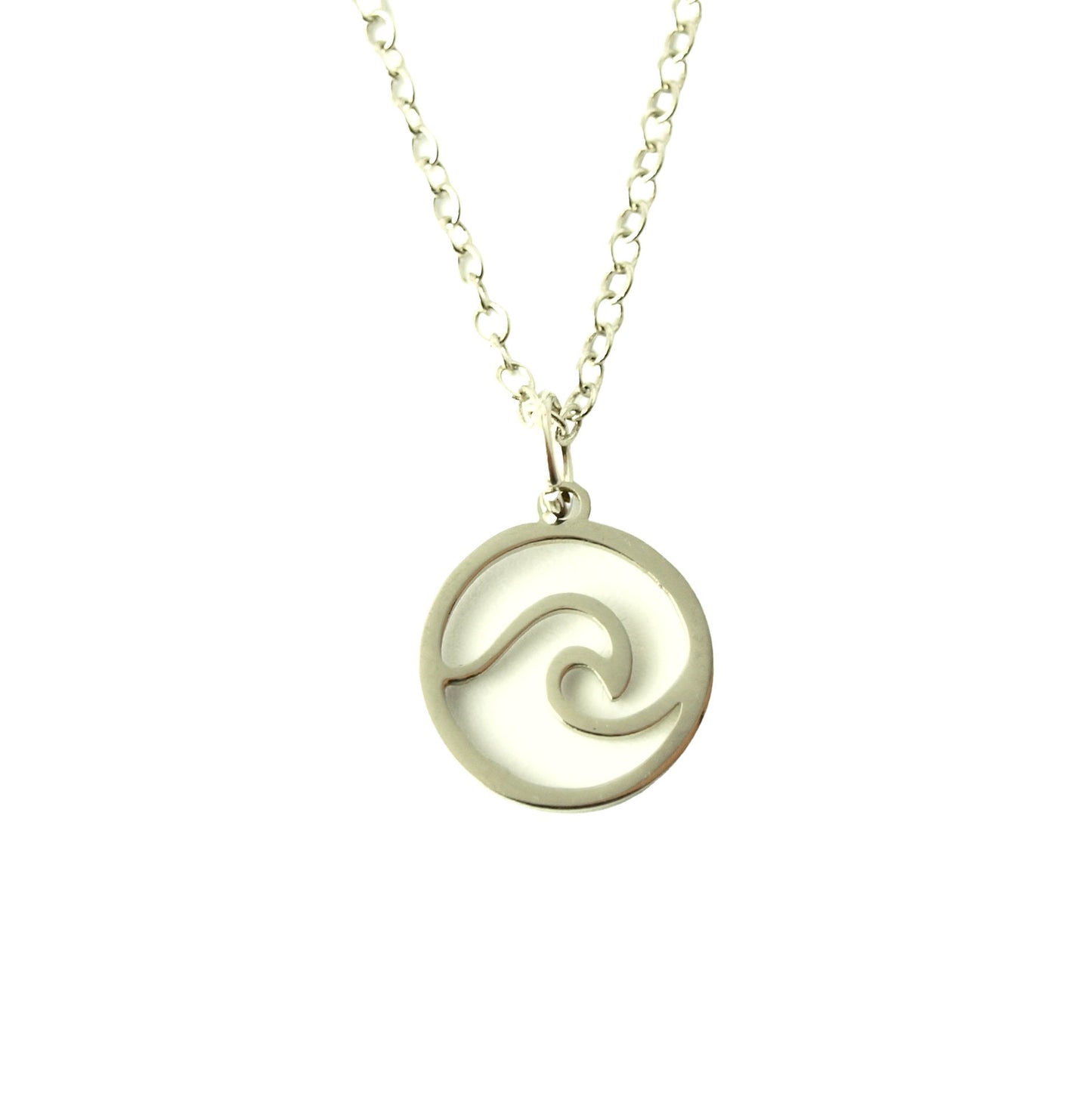 Kette Edelstahl Welle Kreis rund Wasser Anhänger klein