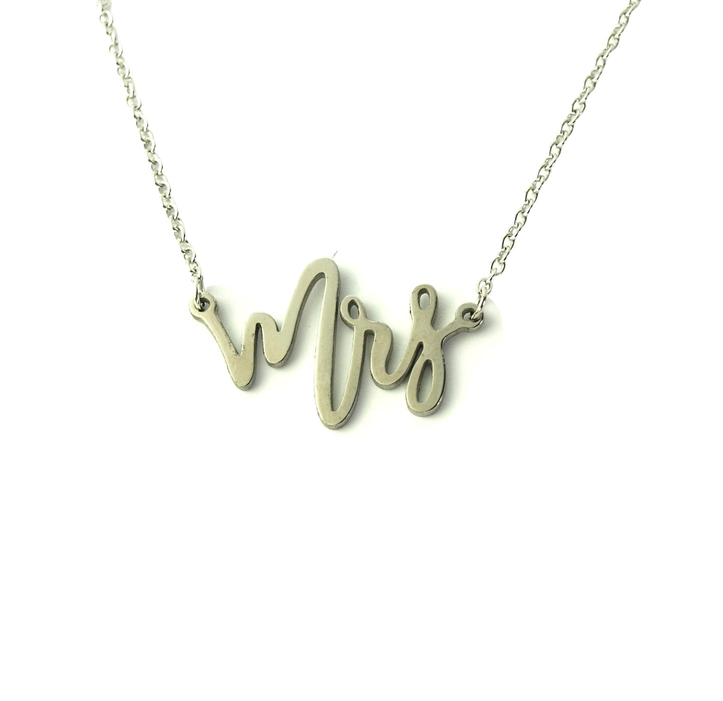 Kette Mrs Edelstahl Schrift Buchstaben silbern