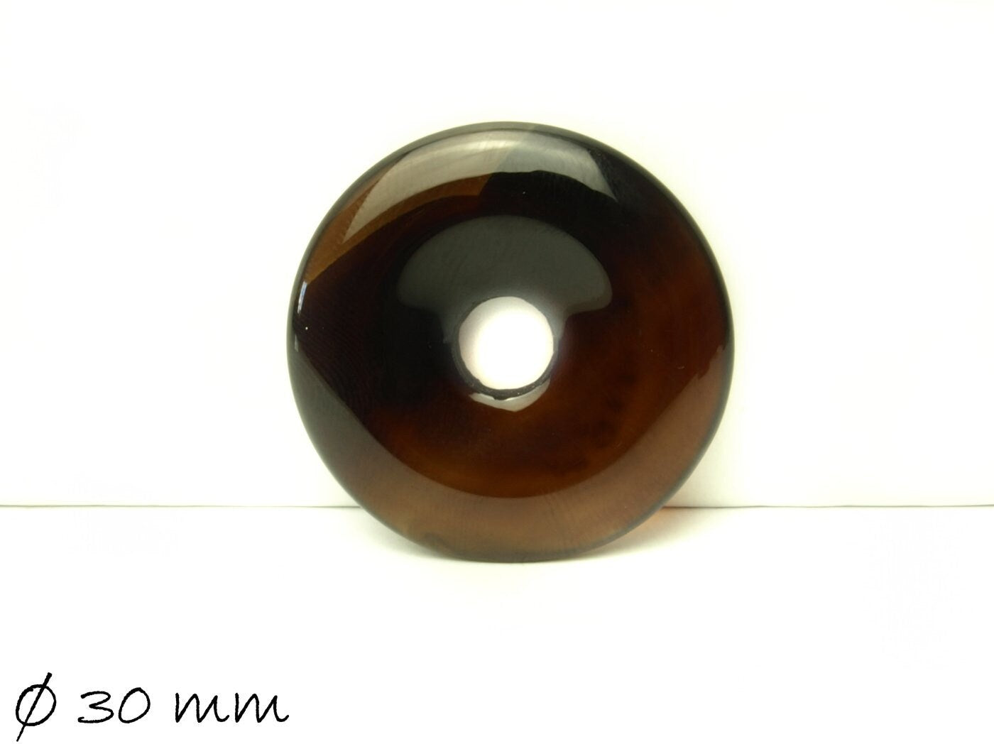 1 Stück Edelstein Donut Anhänger, Achat Ø 30 mm, schwarz