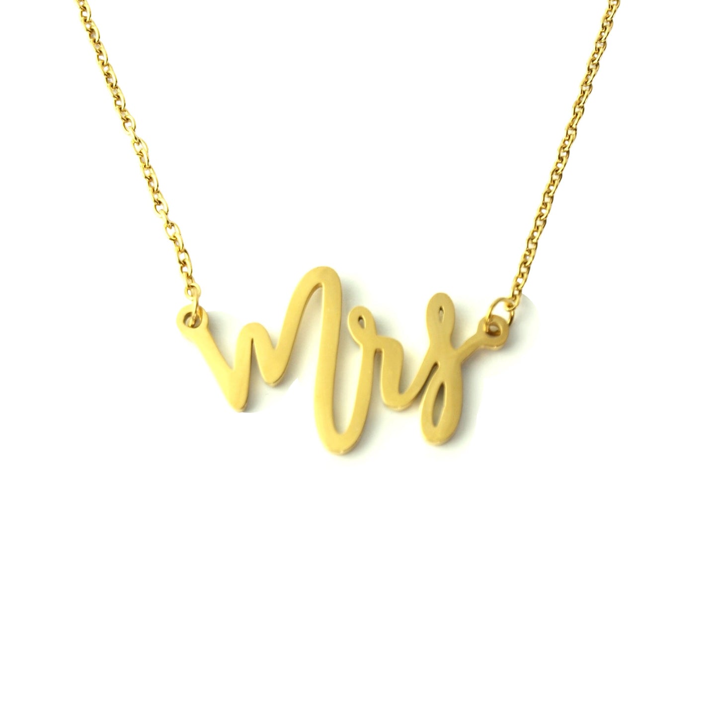 Kette Mrs golden Edelstahl Schrift Buchstaben