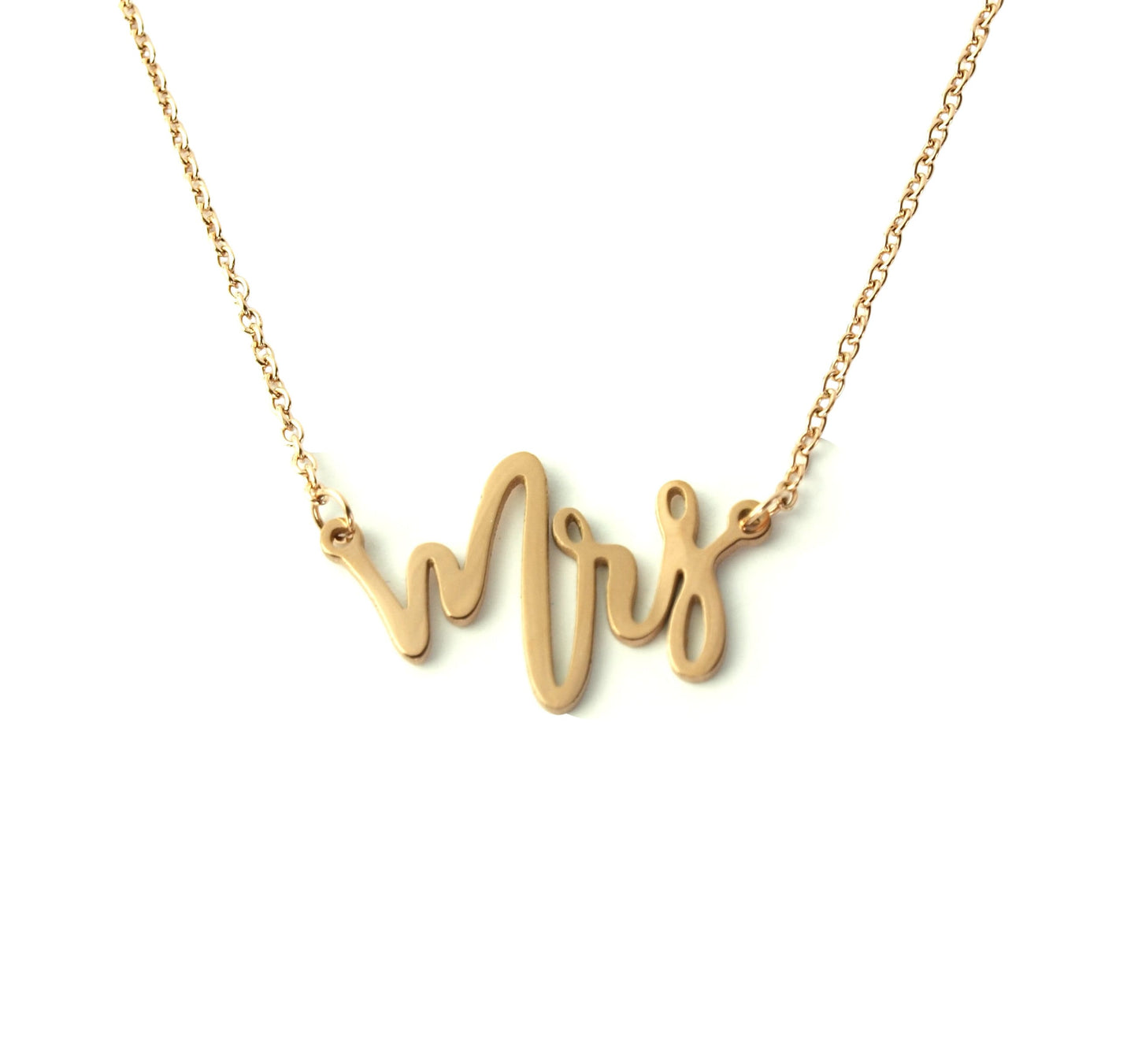 Kette Mrs rosé golden Edelstahl Schrift Buchstaben