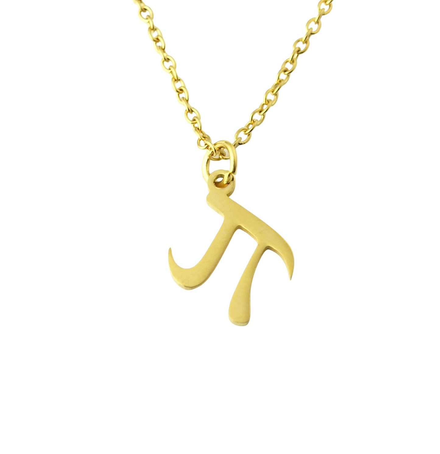 Kette Pi Zeichen Mathematik Edelstahl Anhänger golden