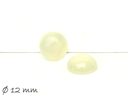 2 Stück Edelstein Cabochons, weißer Achat, 12 mm