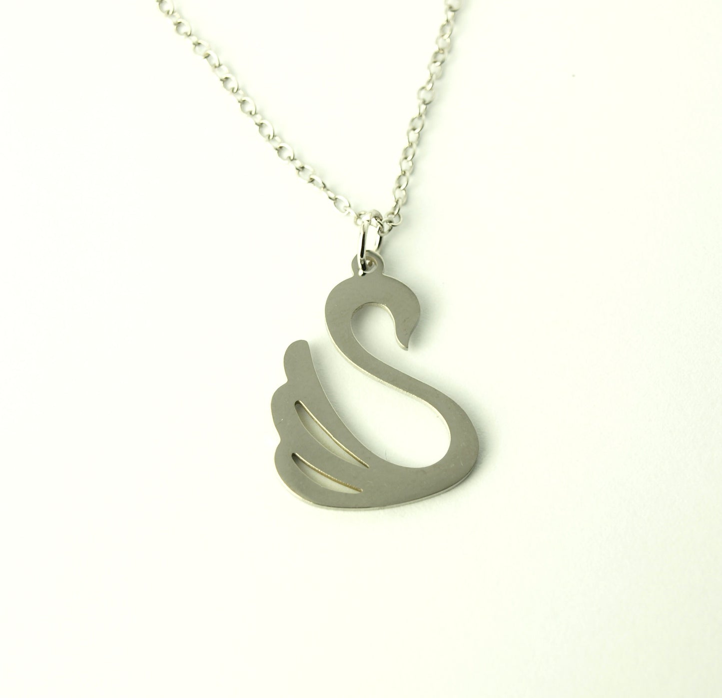 Kette Schwan Edelstahl Anhänger silbern