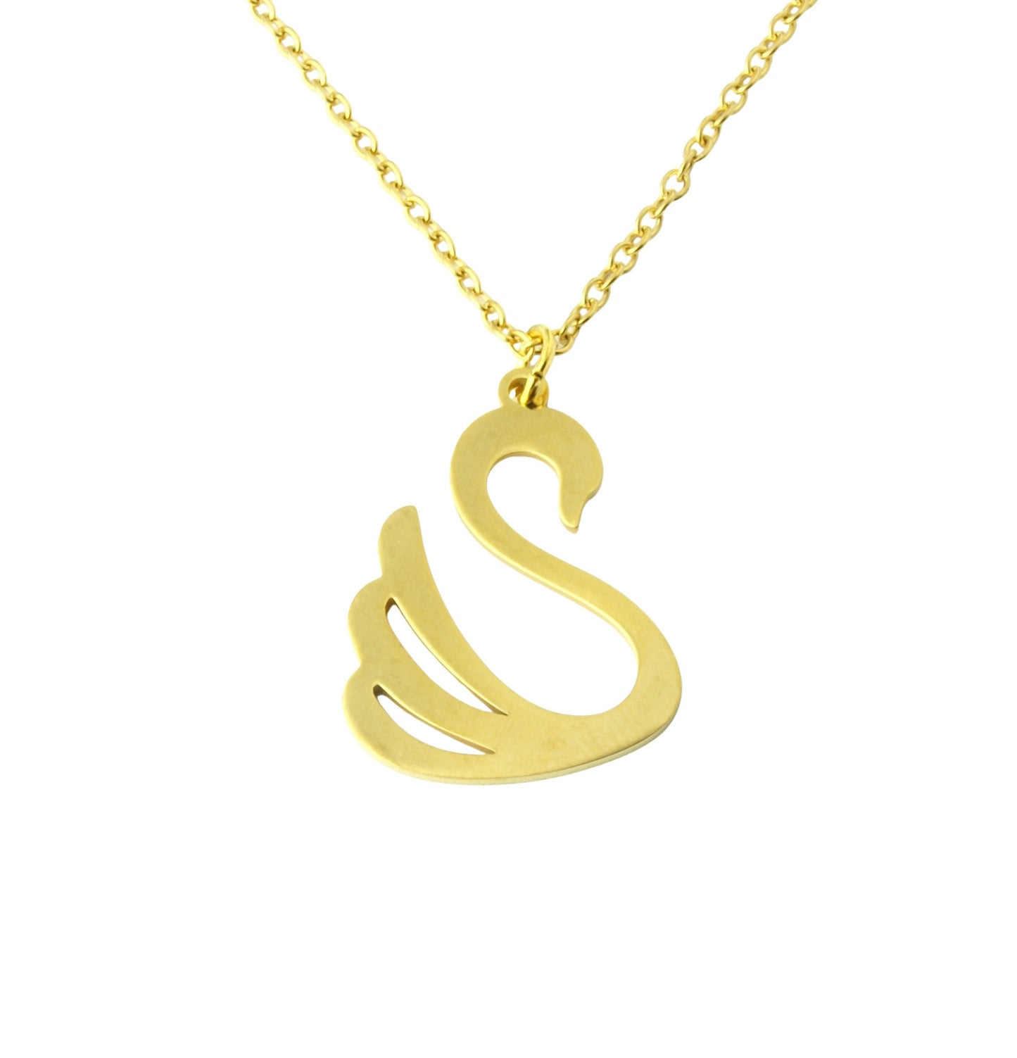 Kette Schwan Edelstahl Anhänger golden