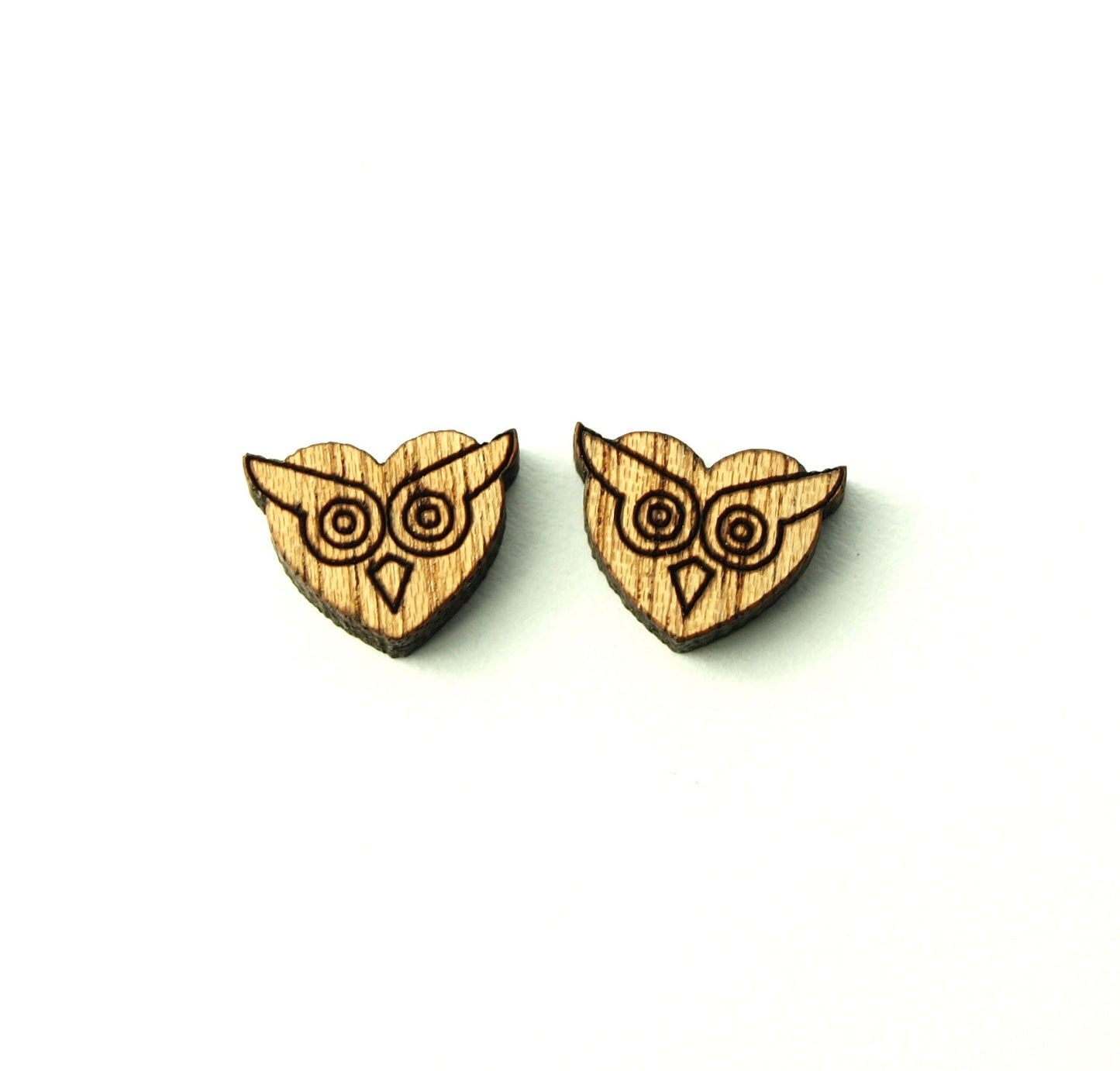Ohrstecker Eule Vogel Uhu Holz Ohrringe Stecker nach Wahl